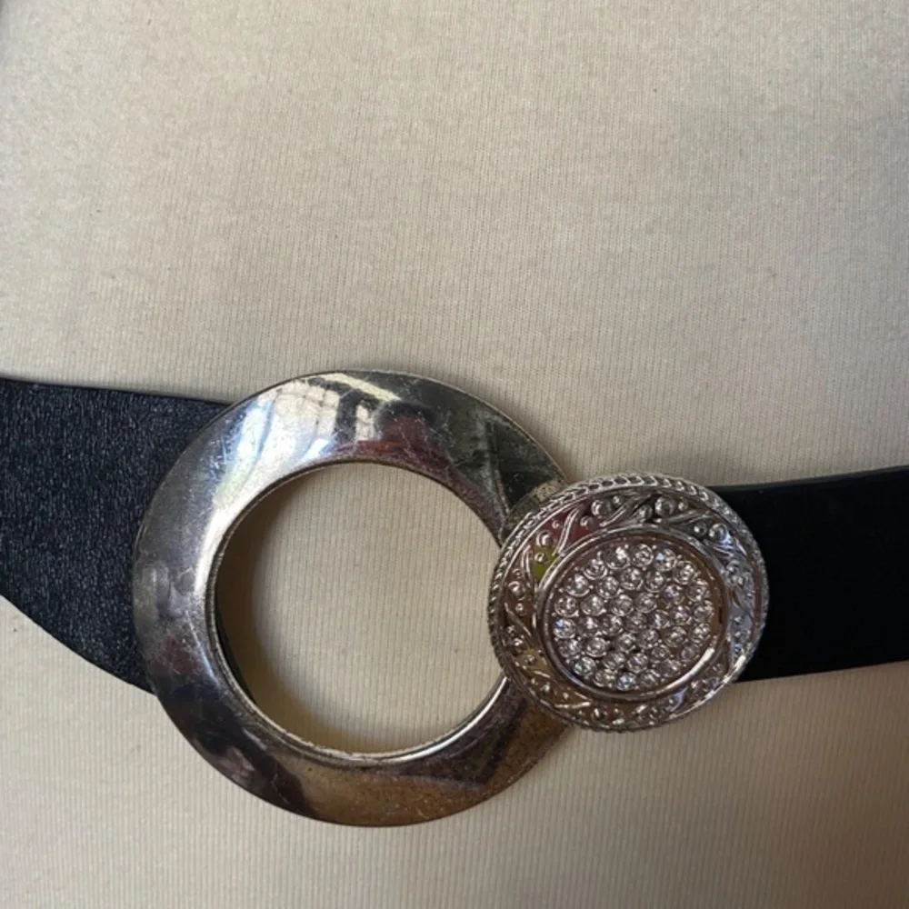 Chico's Black and Silver Embellished Belt Small